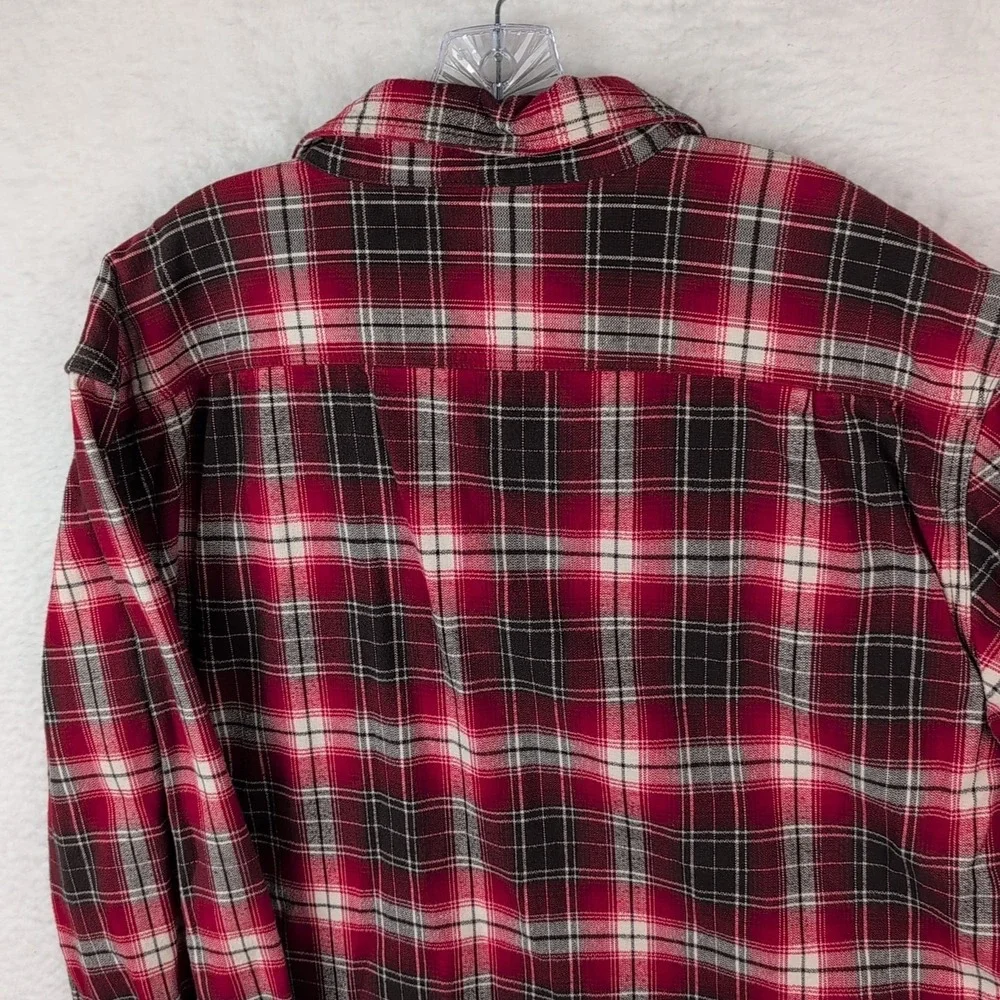 Carhartt‎ Hubbard Plaid Button Up Shirt Men's XL TALL Long Sleeve Red Brown